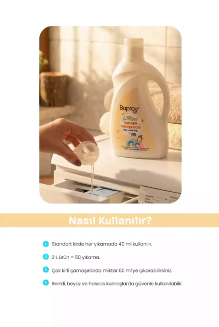 Baproy Doğal Lavanta Yağlı Bitkisel Çamaşır Yumuşatıcısı 2’li Set - Toplam 2 Litre - Görsel 5