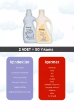 Baproy Bitkisel Çamaşır Deterjanı 1 Litre + Bitkisel Çamaşır Yumuşatıcısı Doğal Lavanta Yağlı 1 Litre - Görsel 2