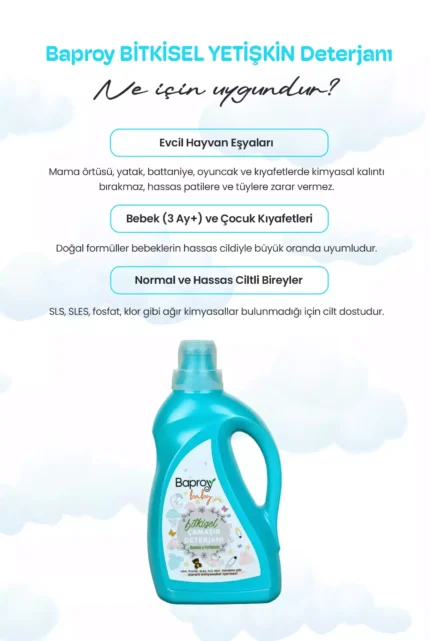 Baproy Baby 2 Lt Bebekler Için Bitkisel Çamaşır Deterjanı - Görsel 3
