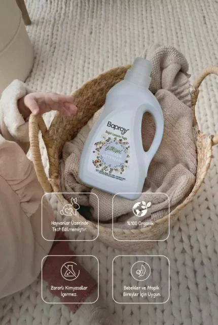 Baproy Bitkisel Çamaşır Deterjanı 1 Litre + Bitkisel Çamaşır Yumuşatıcısı Doğal Lavanta Yağlı 1 Litre - Görsel 5