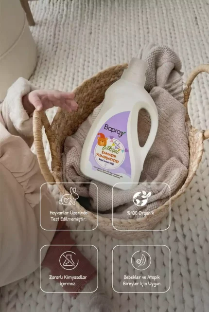 Baproy Baby Bebekler İçin Doğal Lavanta Yağlı Bitkisel Çamaşır Yumuşatıcısı 2’li Set - Toplam 2 Litre - Görsel 5