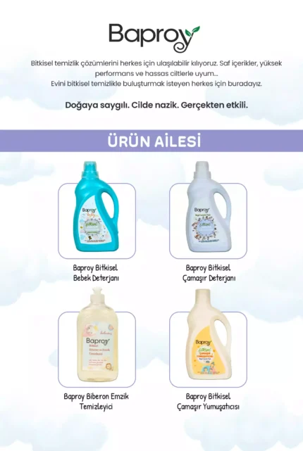 Baproy Bitkisel Çamaşır Deterjanı 1 Litre + Bitkisel Çamaşır Yumuşatıcısı Doğal Lavanta Yağlı 1 Litre - Görsel 6