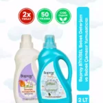 Baproy Baby Bitkisel Çamaşır Bakım Seti – Renksiz & Parfümsüz Deterjan + Doğal Lavanta Yağlı Yumuşatıcı
